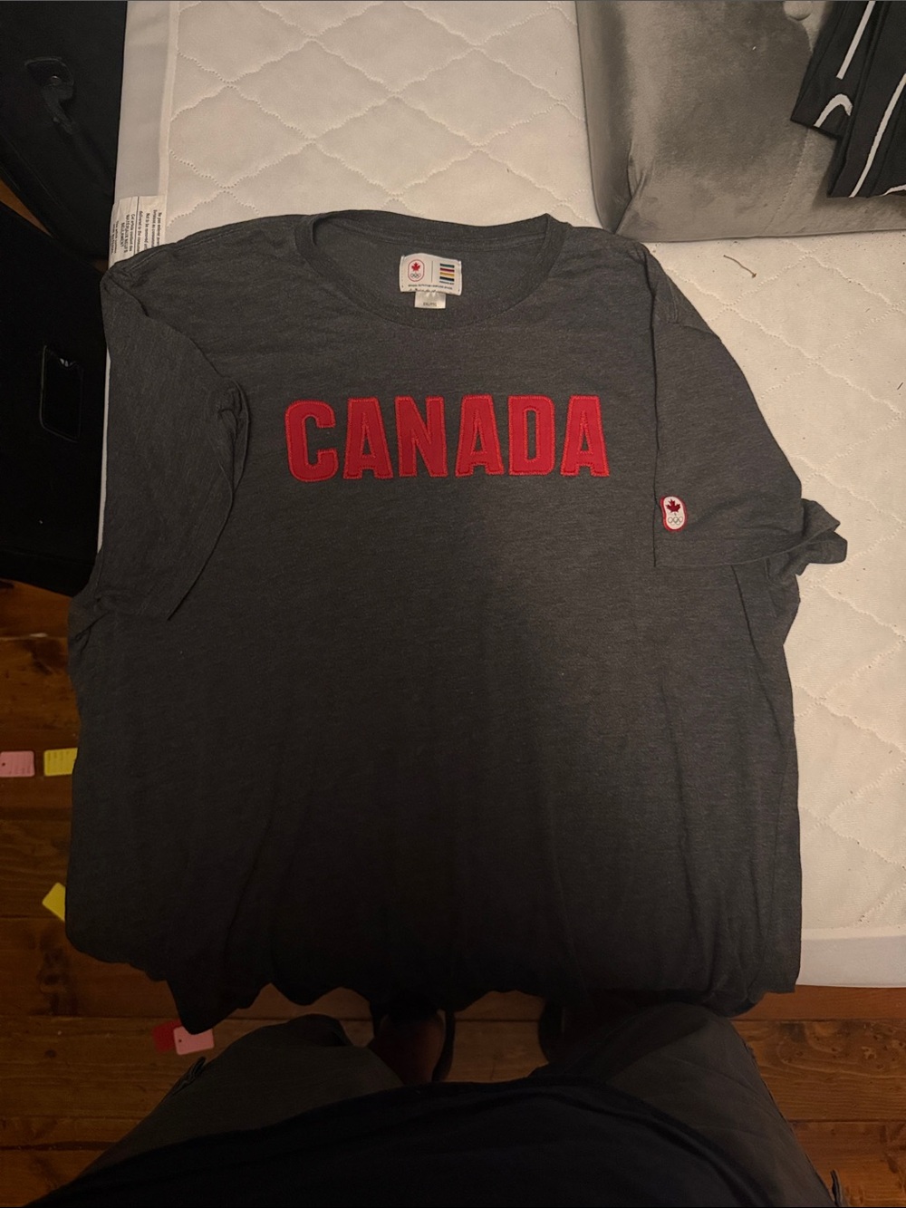 Team CANADA Olympic Short Sleeve Graphic Tee - Dark Gray with Red Lettering